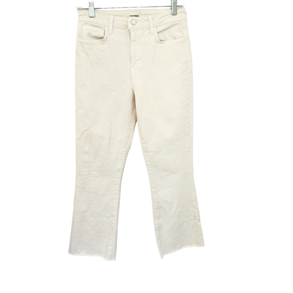 L’AGENCE Sada High Rise Straight Crop Jeans Cream 27